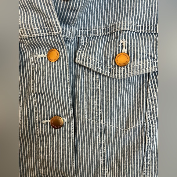 EUC Universal Thread Women’s Railroad Stripe Denim Jacket, Cropped; Size XS - Picture 5 of 9